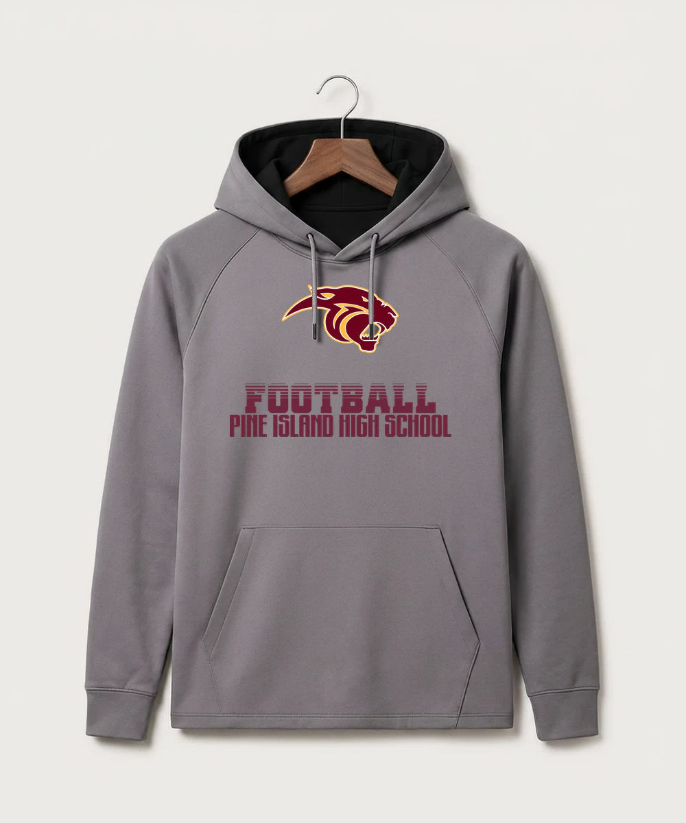 Pine Island High School Football (Boys) - Gray Hoodie - Full Front