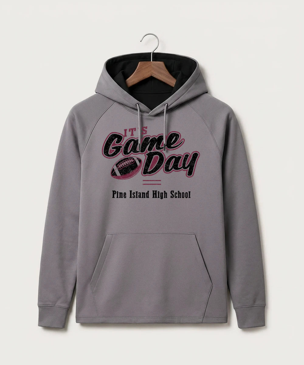 Pine Island High School Football (Boys) - Gray Hoodie - Full Front