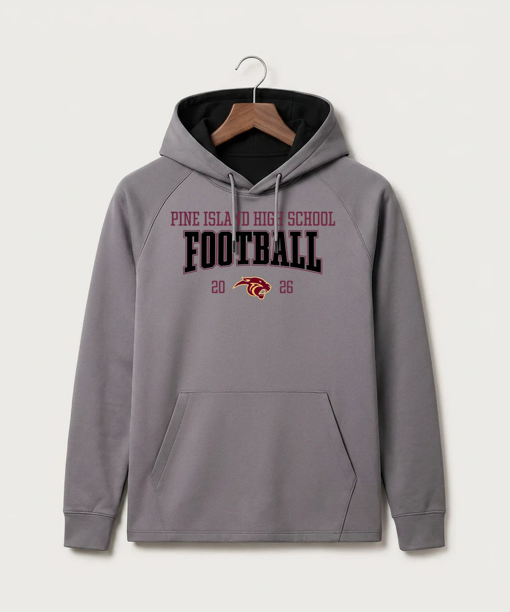 Pine Island High School Football (Boys) - Gray Hoodie - Full Front