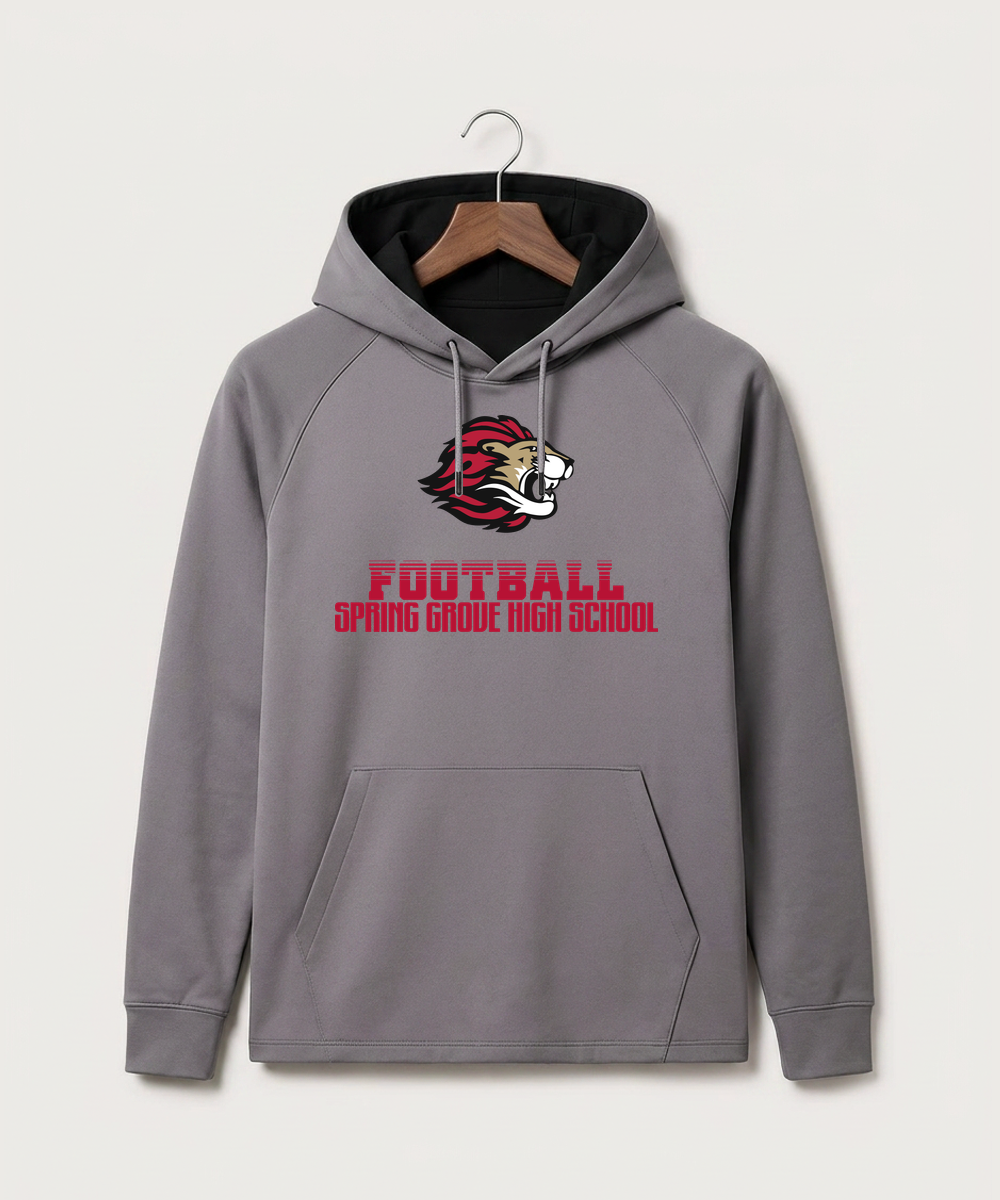 Spring Grove High School Football (Boys) - Gray Hoodie - Full Front