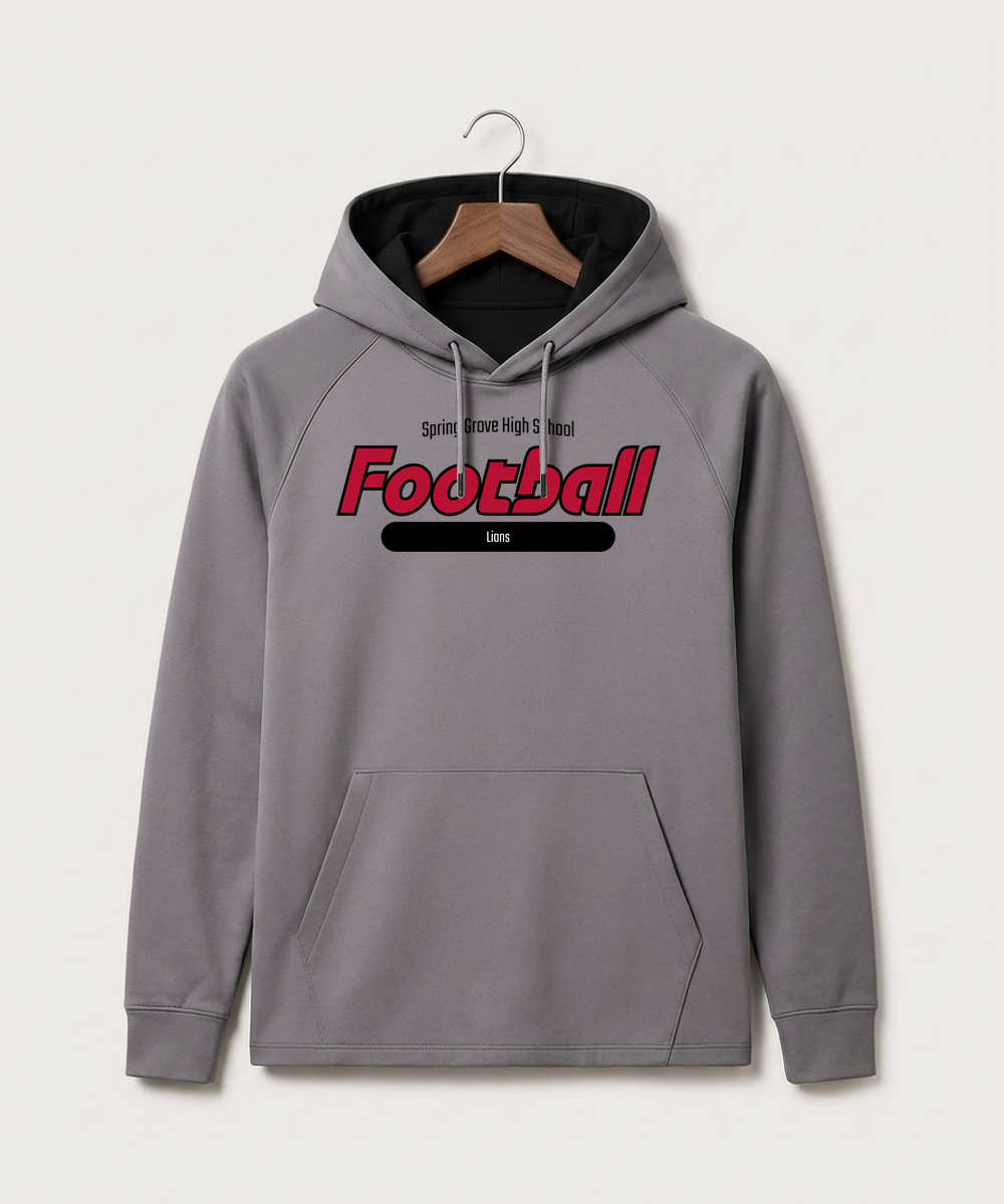 Spring Grove High School Football (Boys) - Gray Hoodie - Full Front