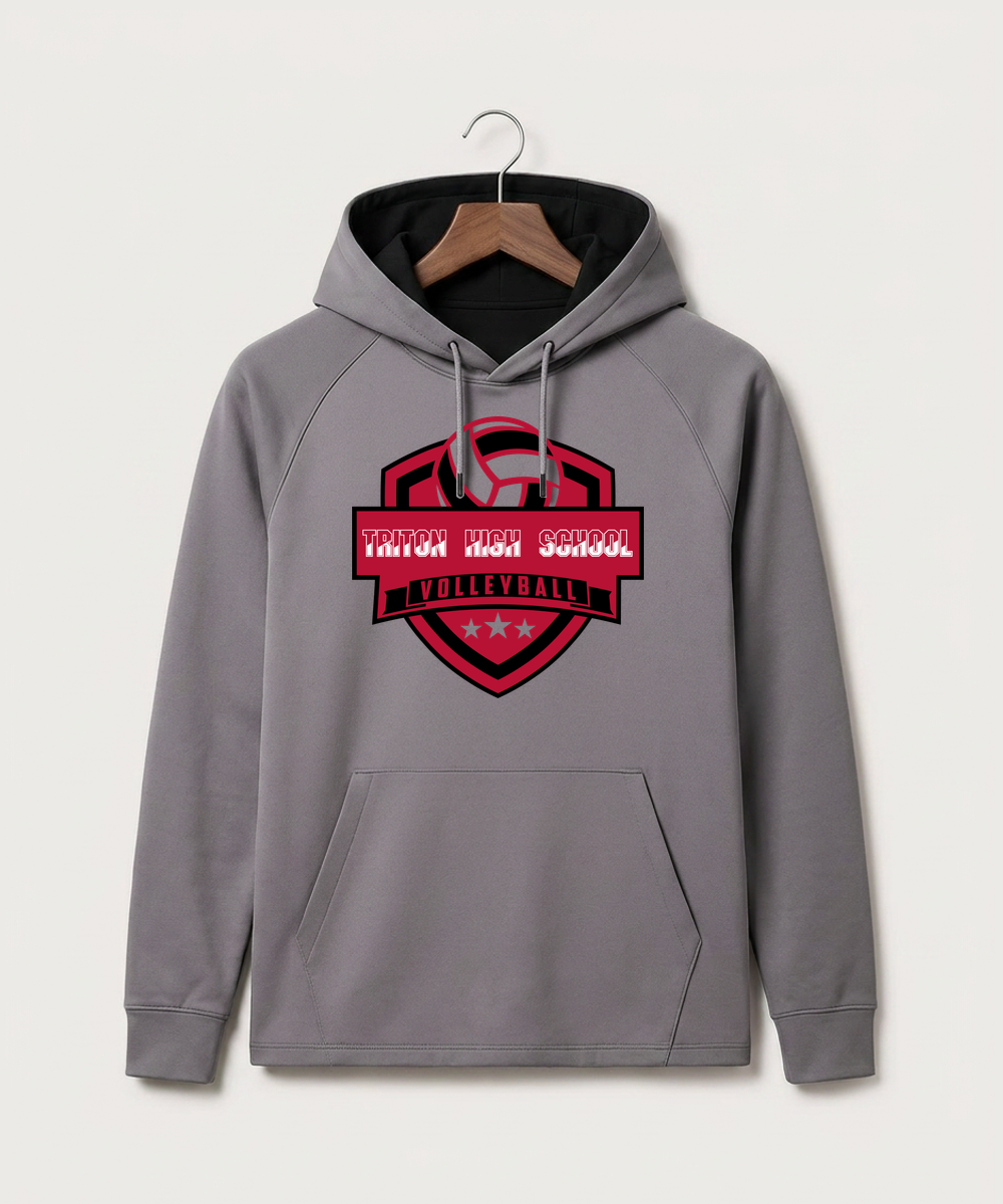Triton High School Volleyball (Girls) - Gray Hoodie - Full Front