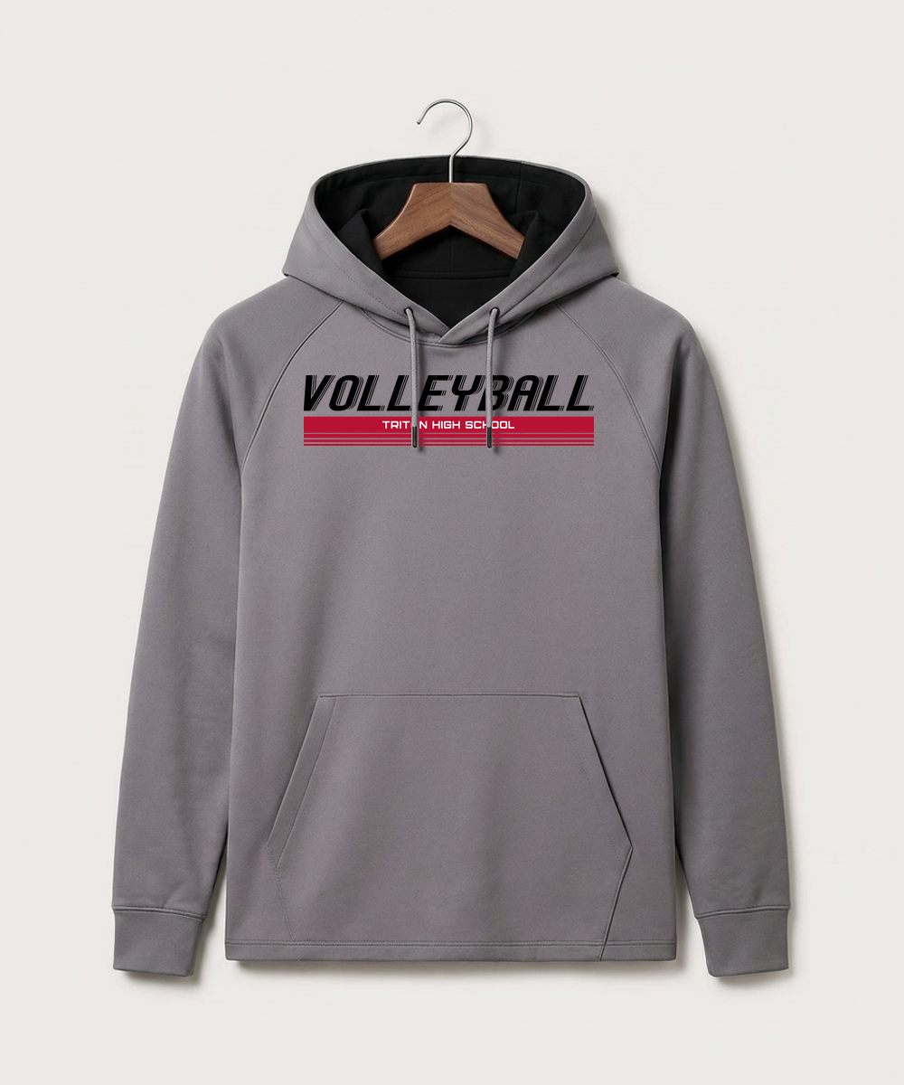 Triton High School Volleyball (Girls) - Gray Hoodie - Full Front
