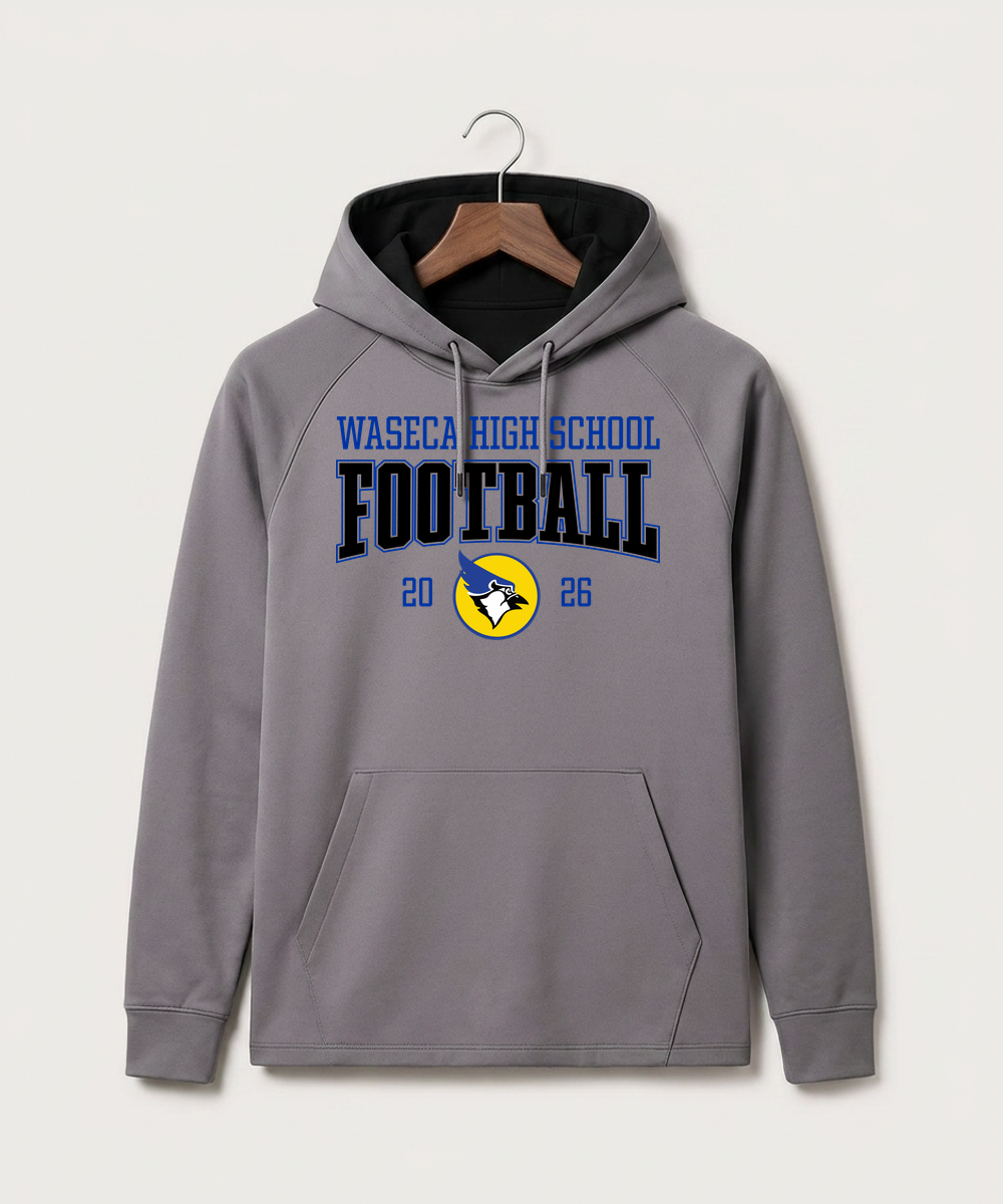 Waseca High School Football (Boys) - Gray Hoodie - Full Front