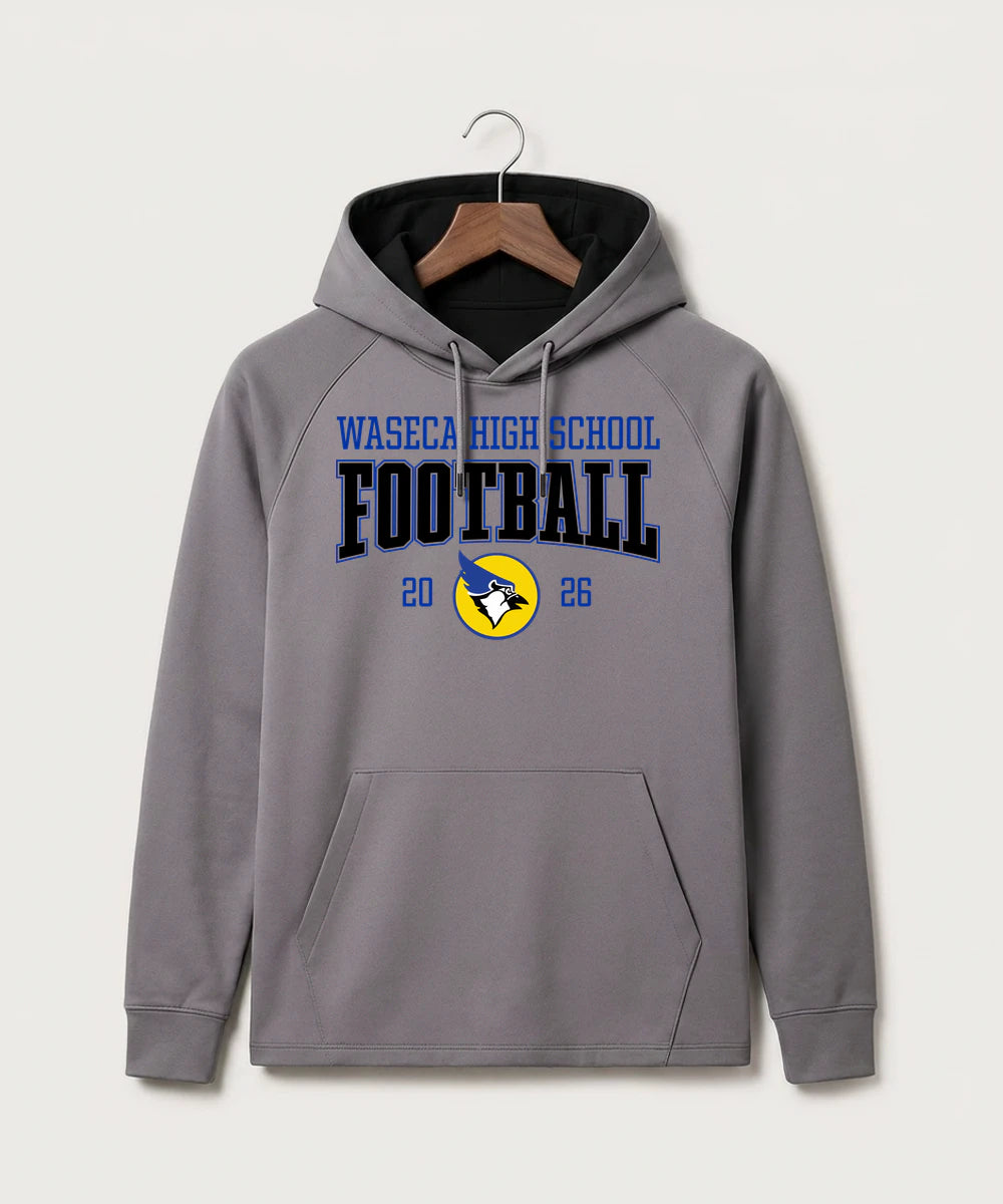 Waseca High School Football (Boys) - Gray Hoodie - Full Front