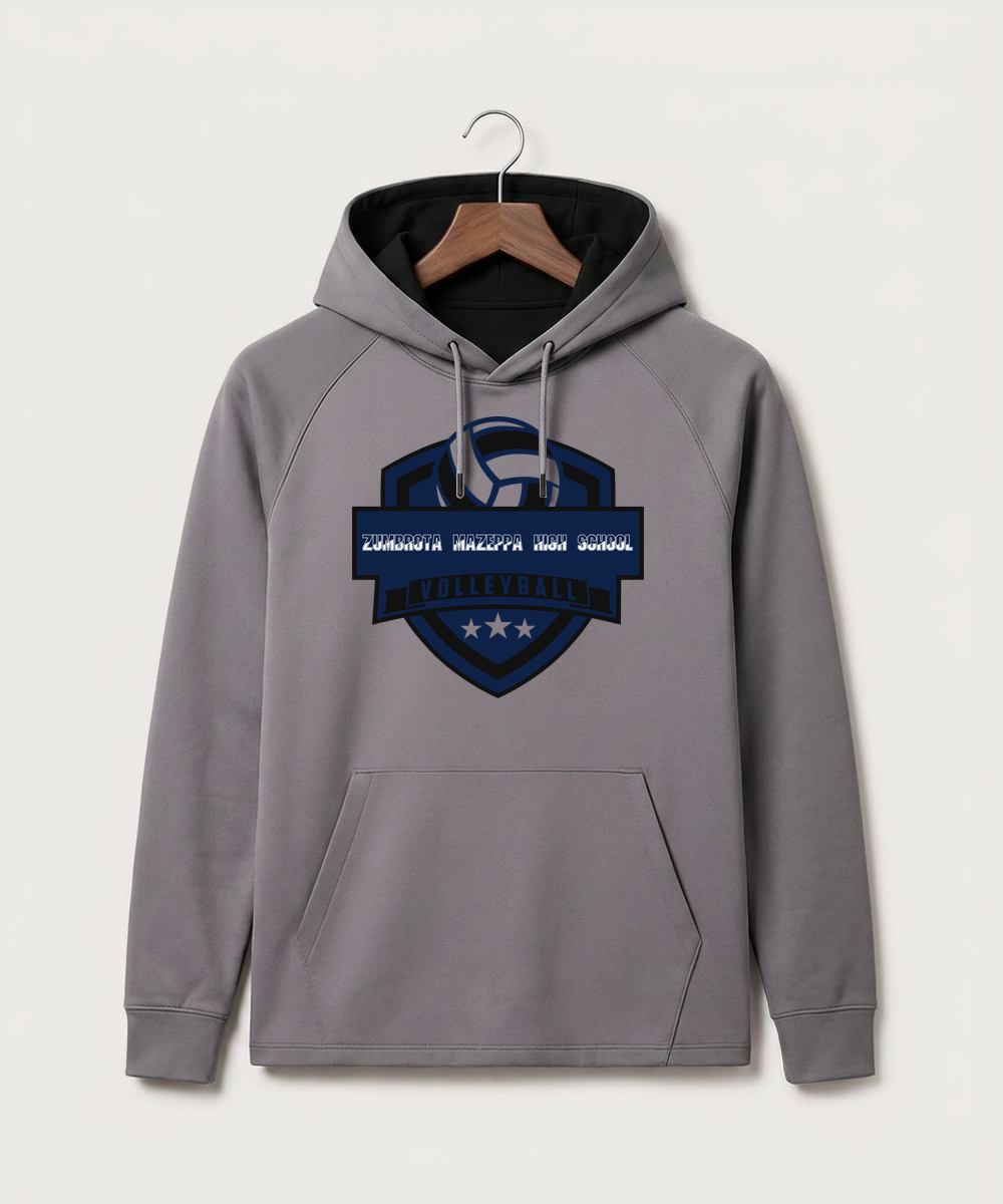 Zumbrota Mazeppa High School Volleyball (Girls) - Gray Hoodie - Full Front