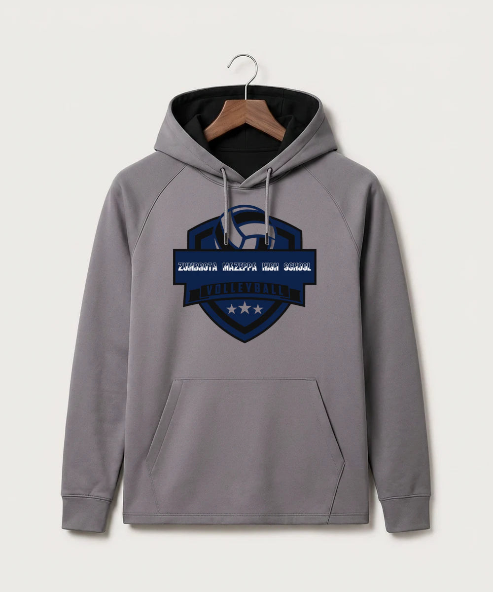 Zumbrota Mazeppa High School Volleyball (Girls) - Gray Hoodie - Full Front
