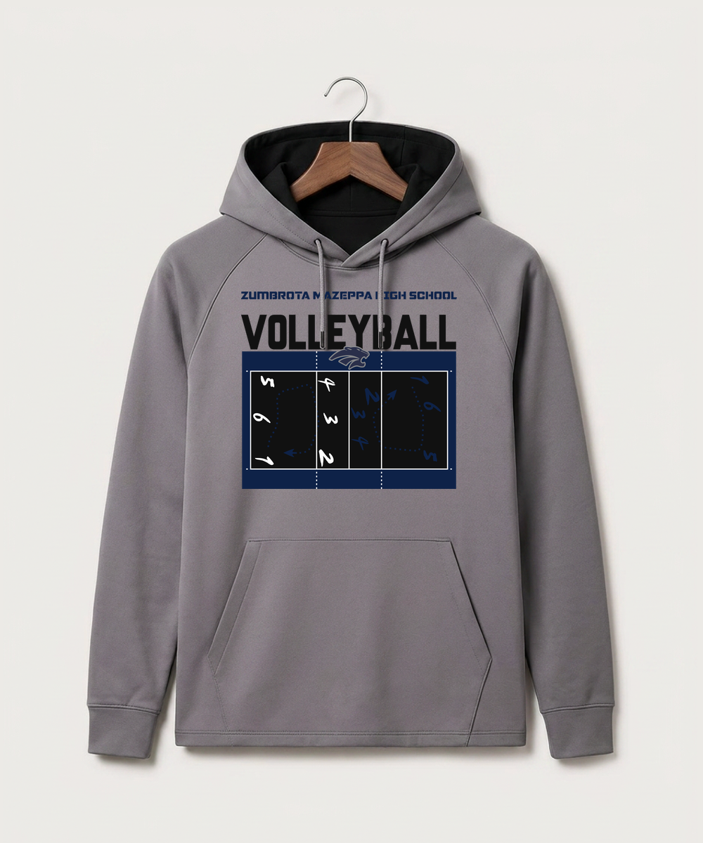 Zumbrota Mazeppa High School Volleyball (Girls) - Gray Hoodie - Full Front