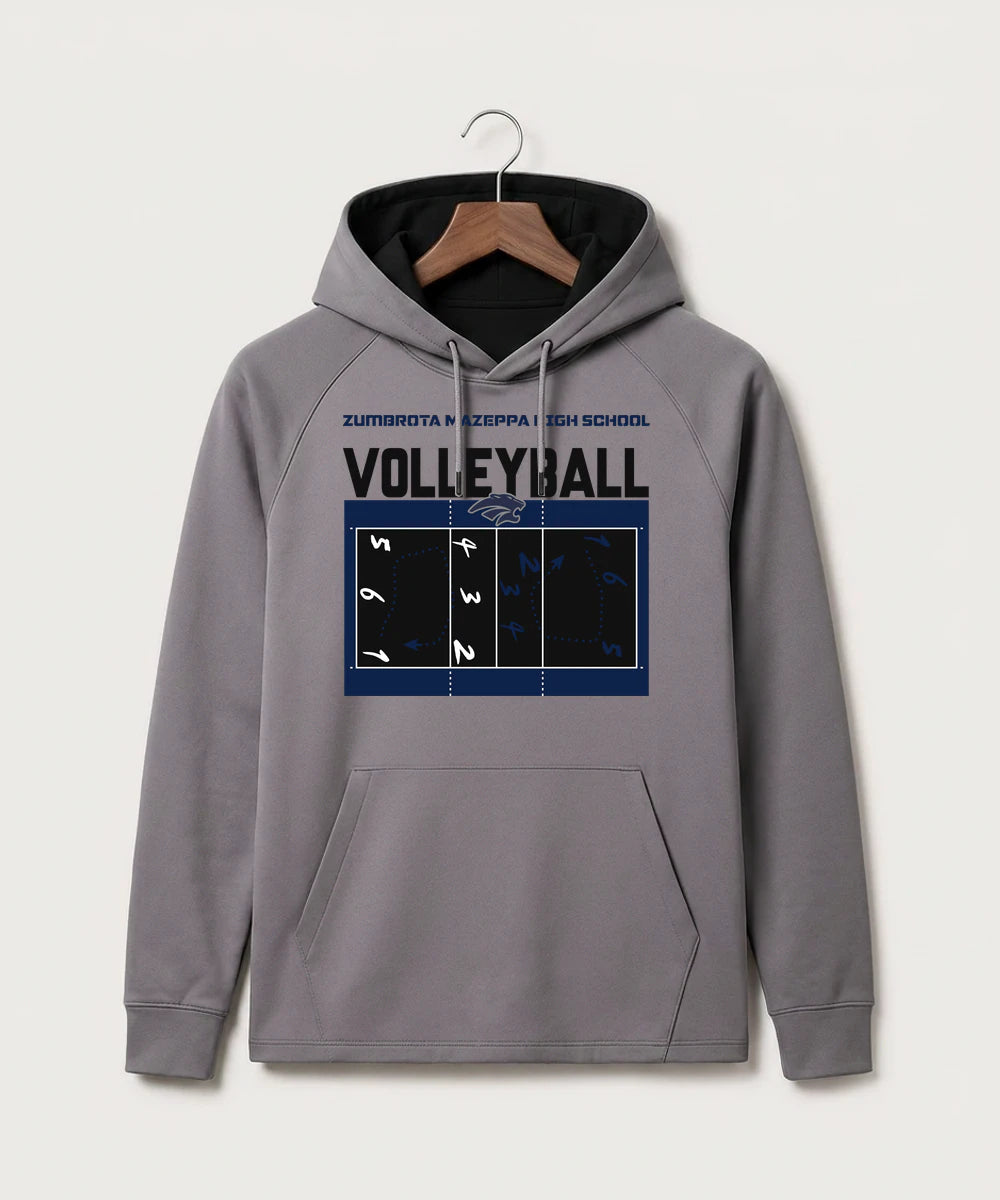 Zumbrota Mazeppa High School Volleyball (Girls) - Gray Hoodie - Full Front