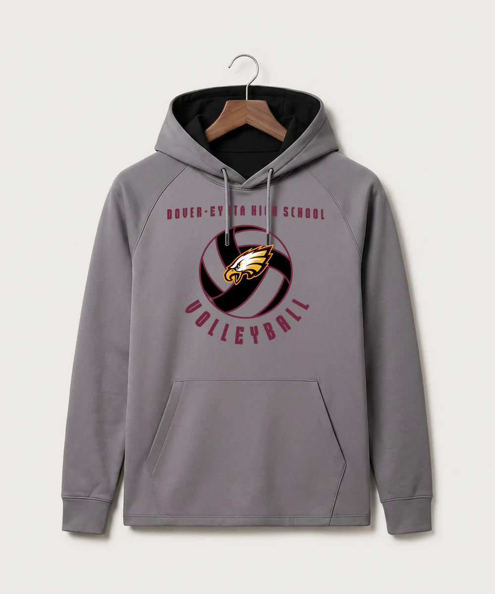 Dover-Eyota High School Volleyball (Girls) - Gray Hoodie - Full Front