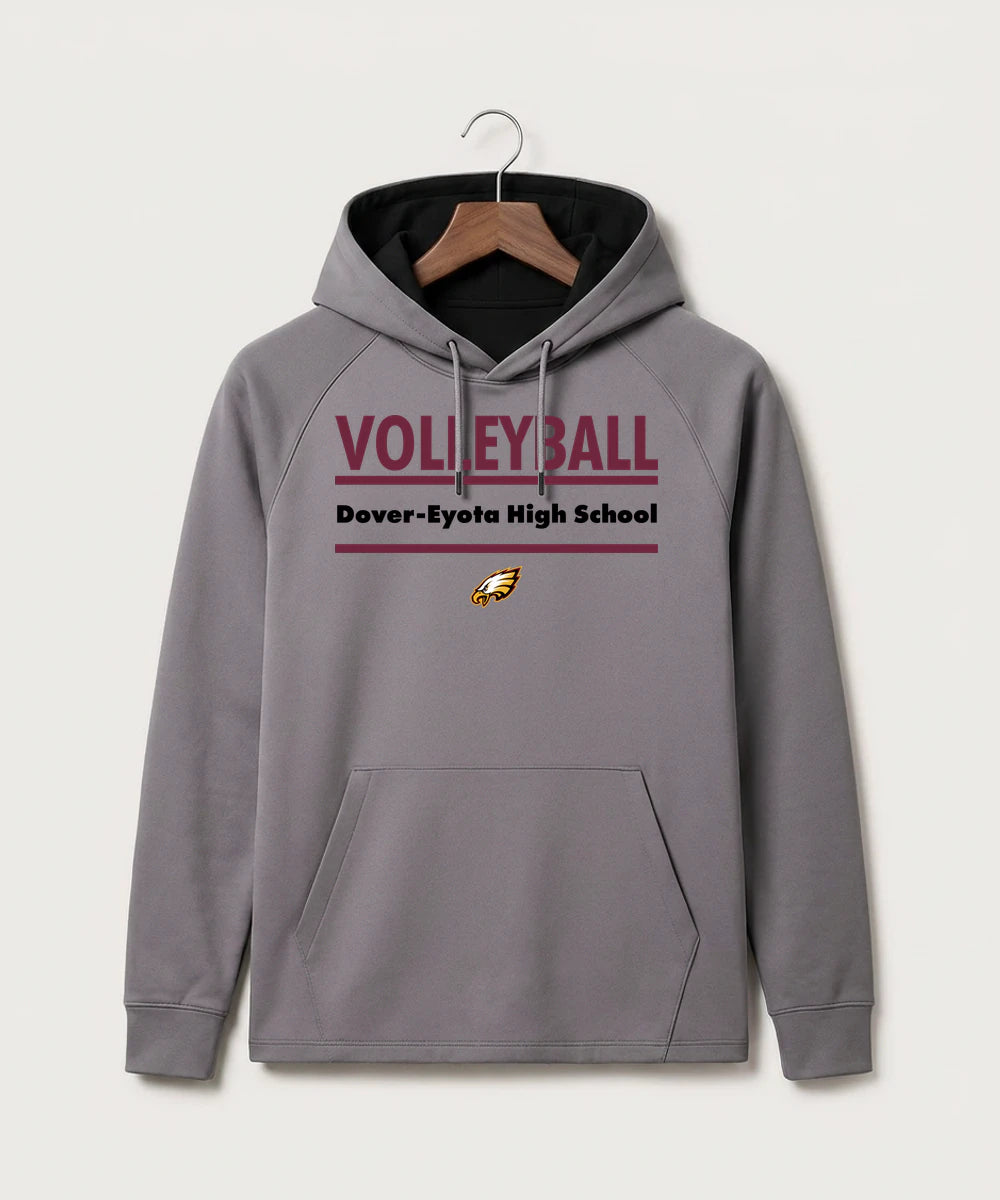 Dover-Eyota High School Volleyball (Girls) - Gray Hoodie - Full Front