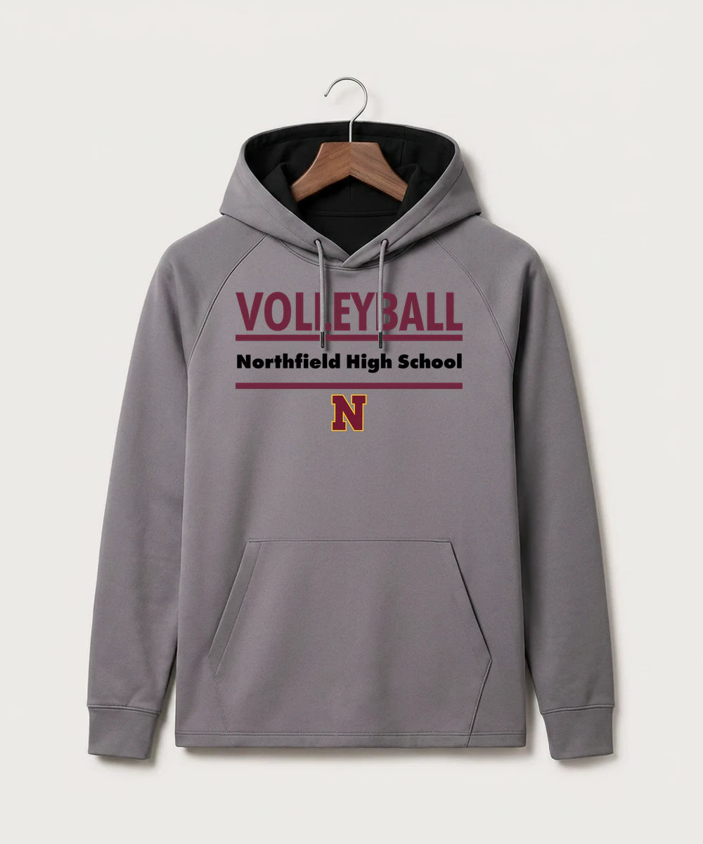 Northfield High School Volleyball (Girls) - Gray Hoodie - Full Front