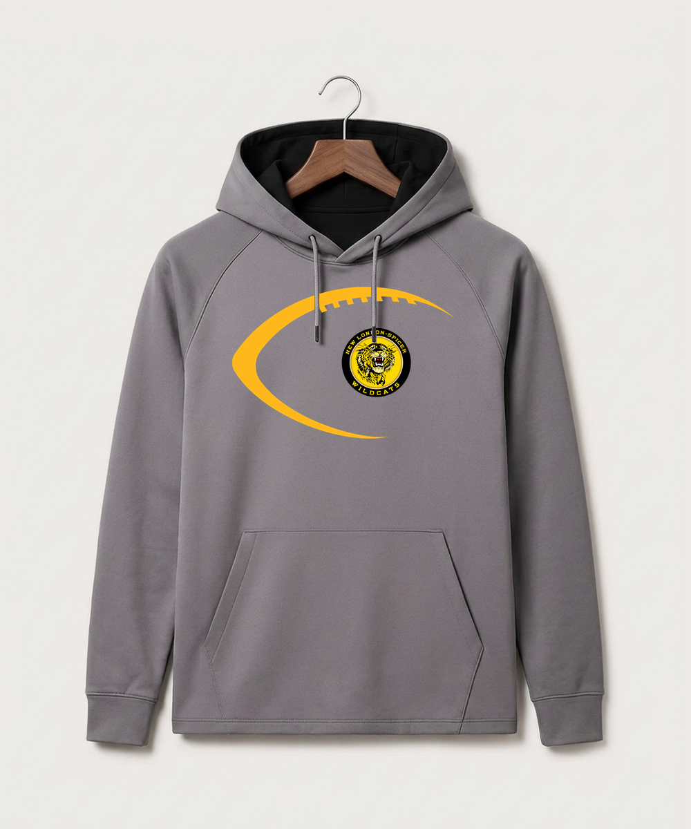 New London Spicer High School Football (Boys) - Gray Hoodie - Full Front
