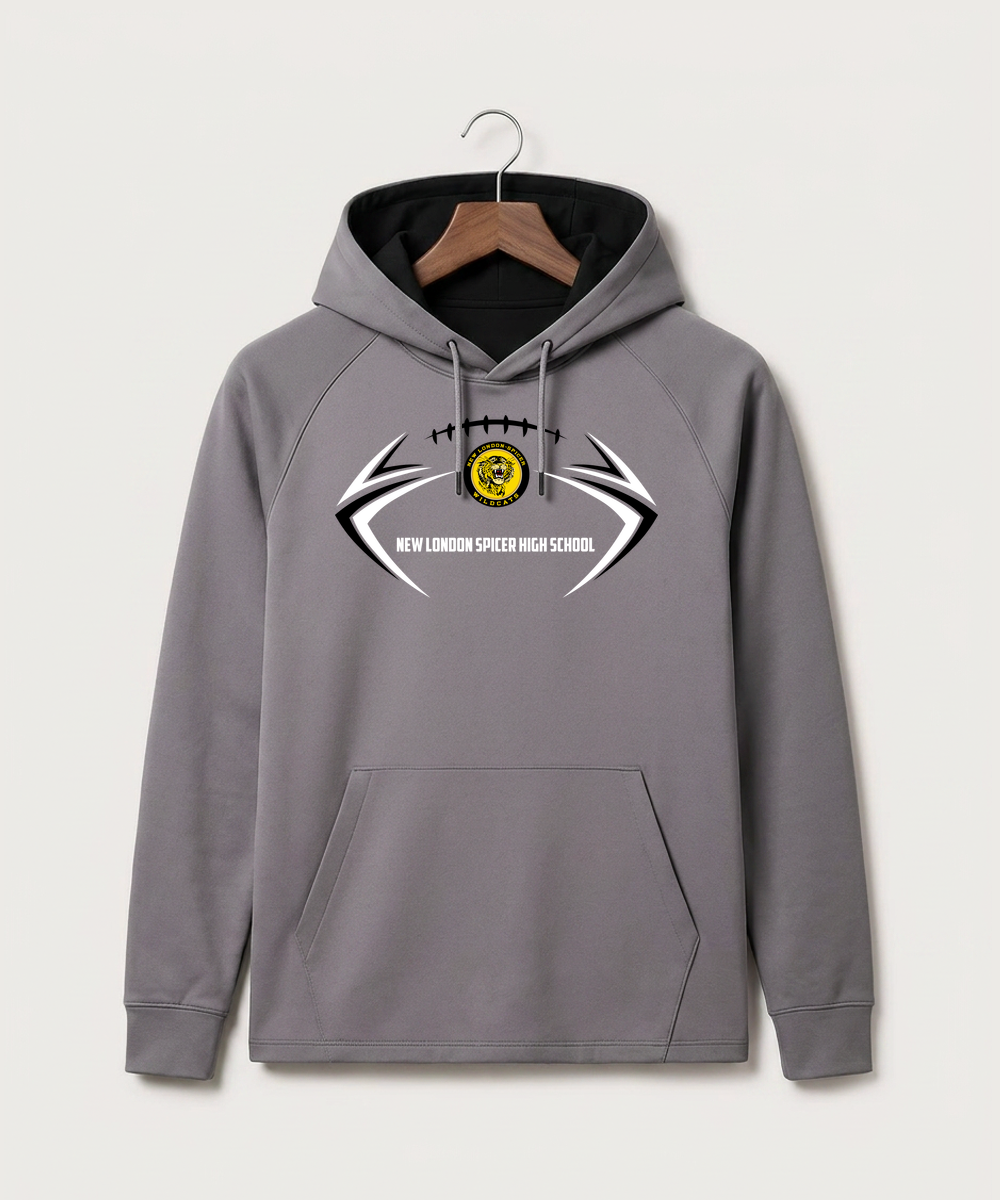 New London Spicer High School Football (Boys) - Gray Hoodie - Full Front