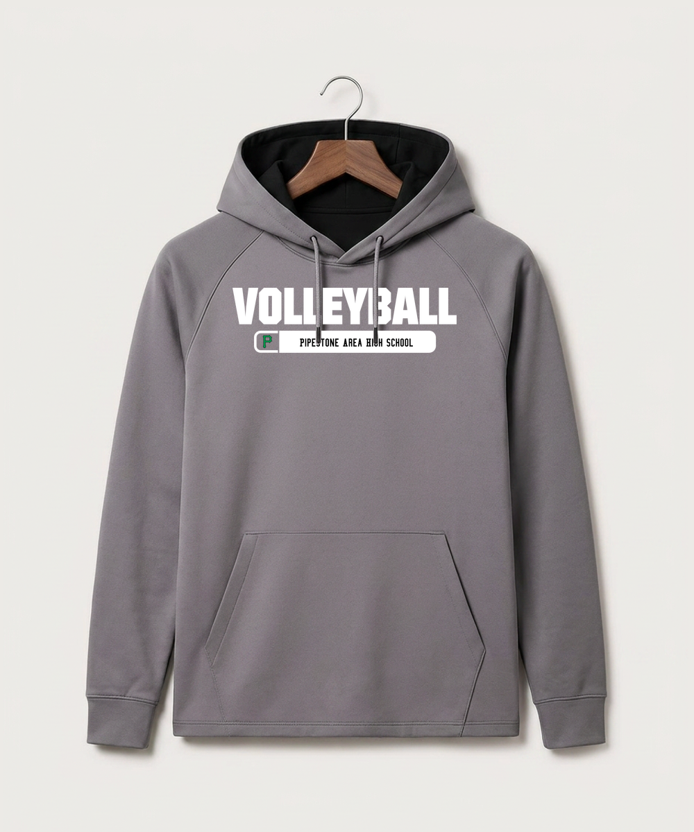 Pipestone Area High School Volleyball (Girls) - Gray Hoodie - Full Front