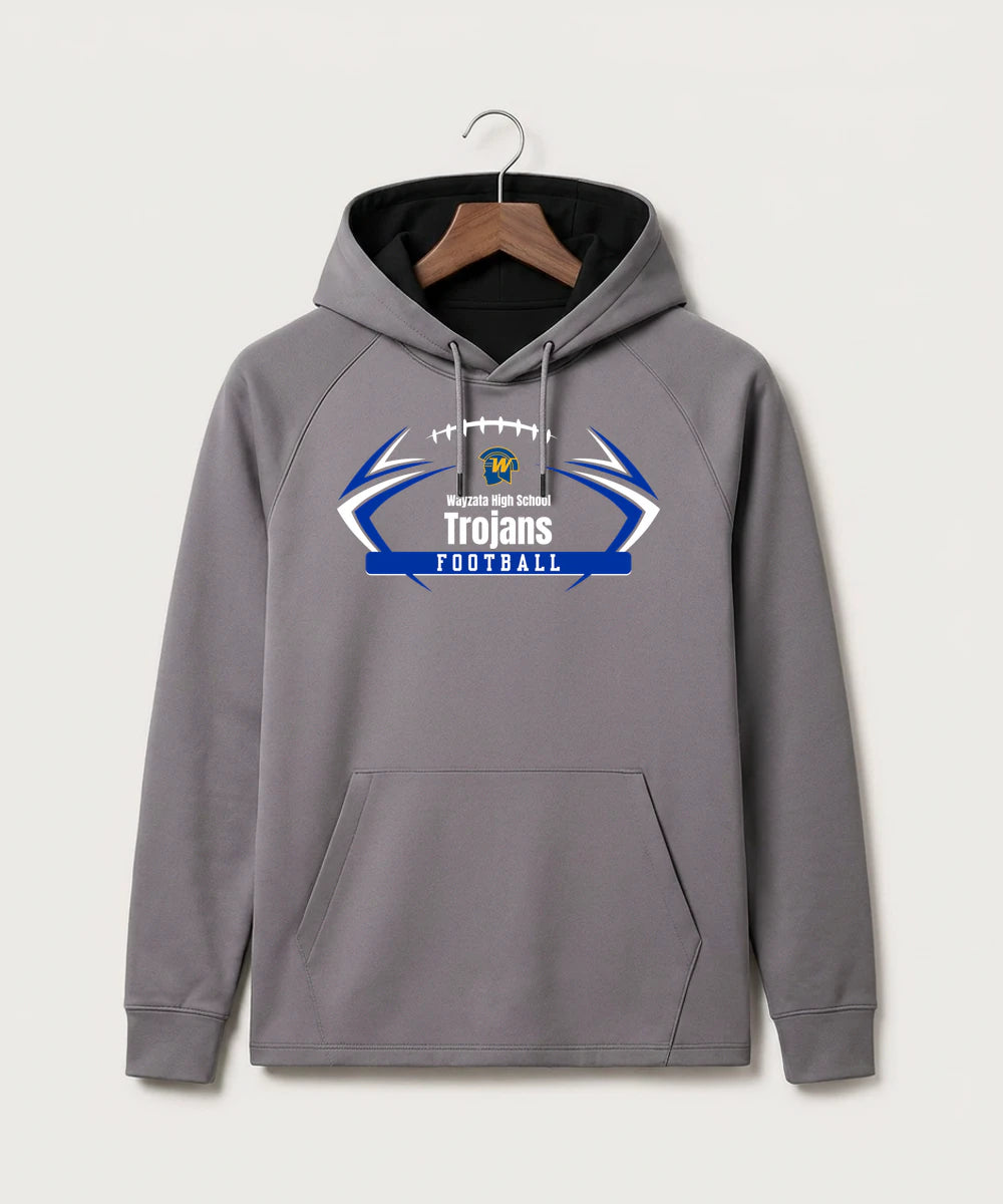 Wayzata High School Football (Boys) - Gray Hoodie - Full Front