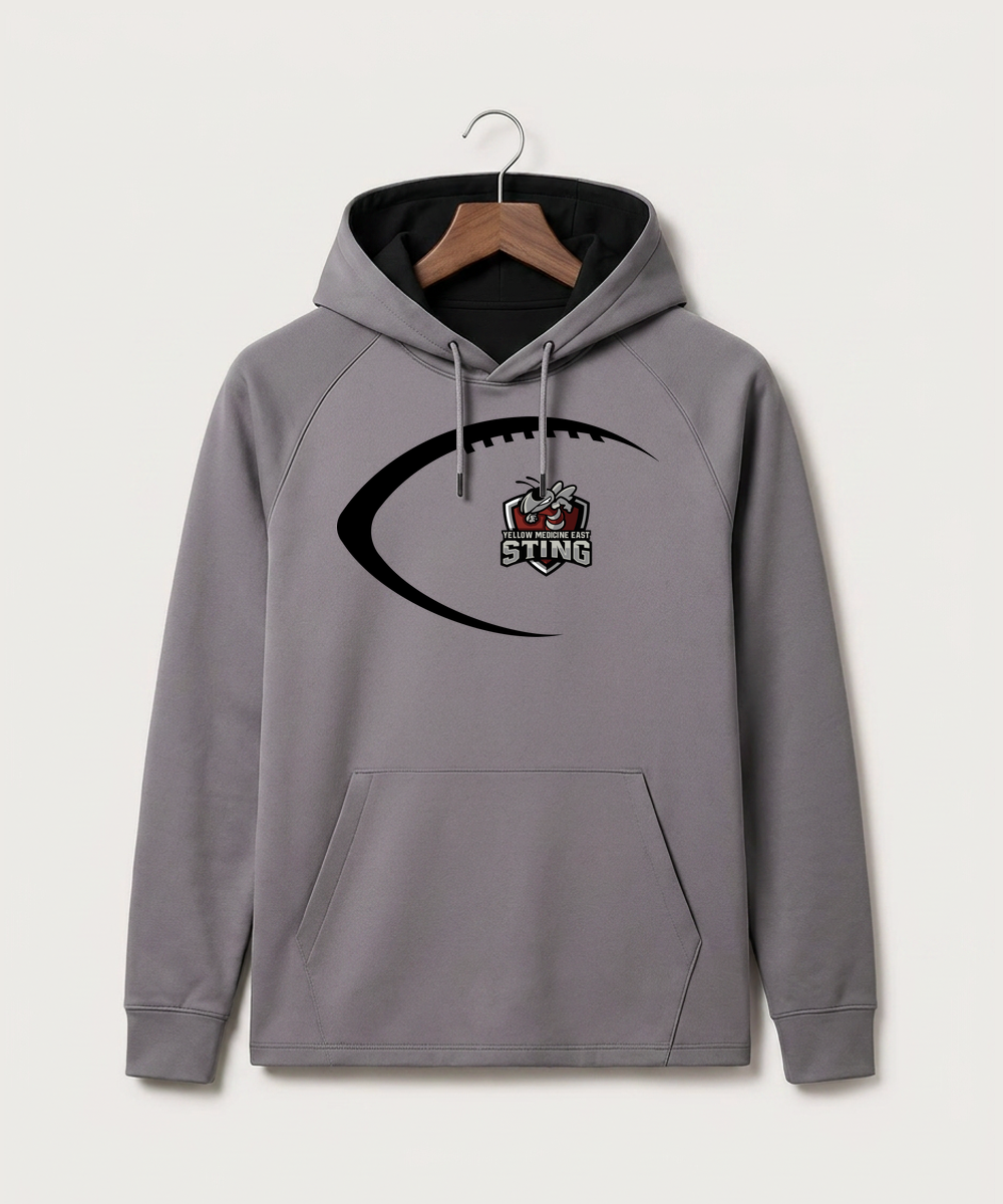 Yellow Medicine East High School Football (Boys) - Gray Hoodie - Full Front