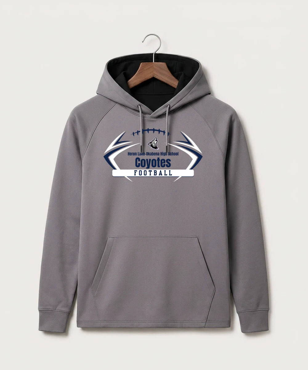 Heron Lake-Okabena High School Football (Boys) - Gray Hoodie - Full Front