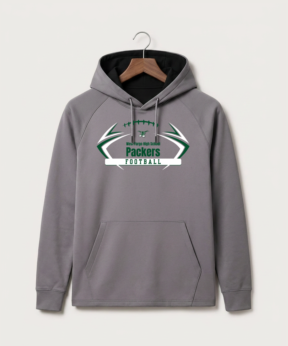 West Fargo High School Football (Boys) - Gray Hoodie - Full Front