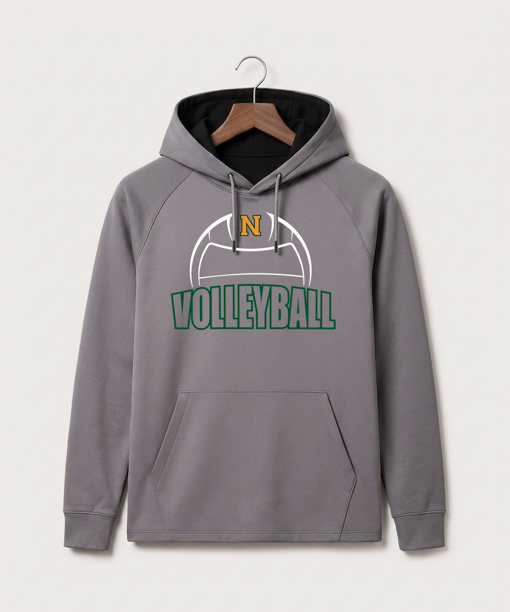 Nevis High School Volleyball (Girls) - Gray Hoodie - Full Front