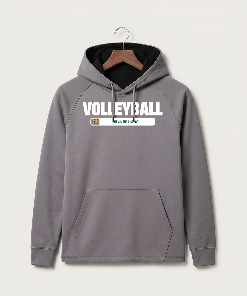 Nevis High School Volleyball (Girls) - Gray Hoodie - Full Front