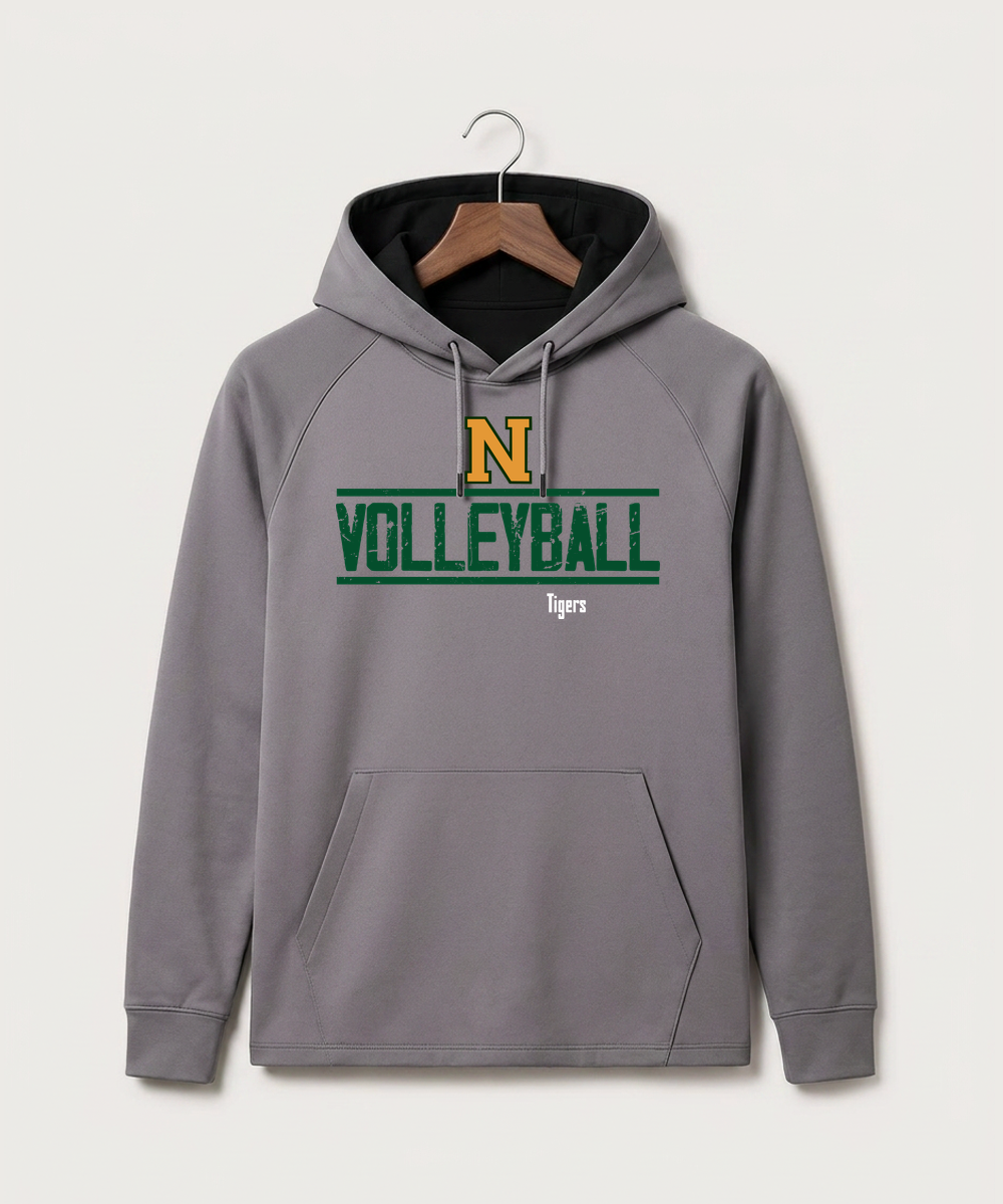Nevis High School Volleyball (Girls) - Gray Hoodie - Full Front