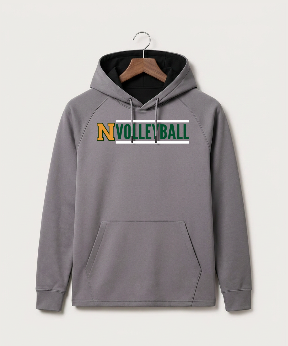 Nevis High School Volleyball (Girls) - Gray Hoodie - Full Front