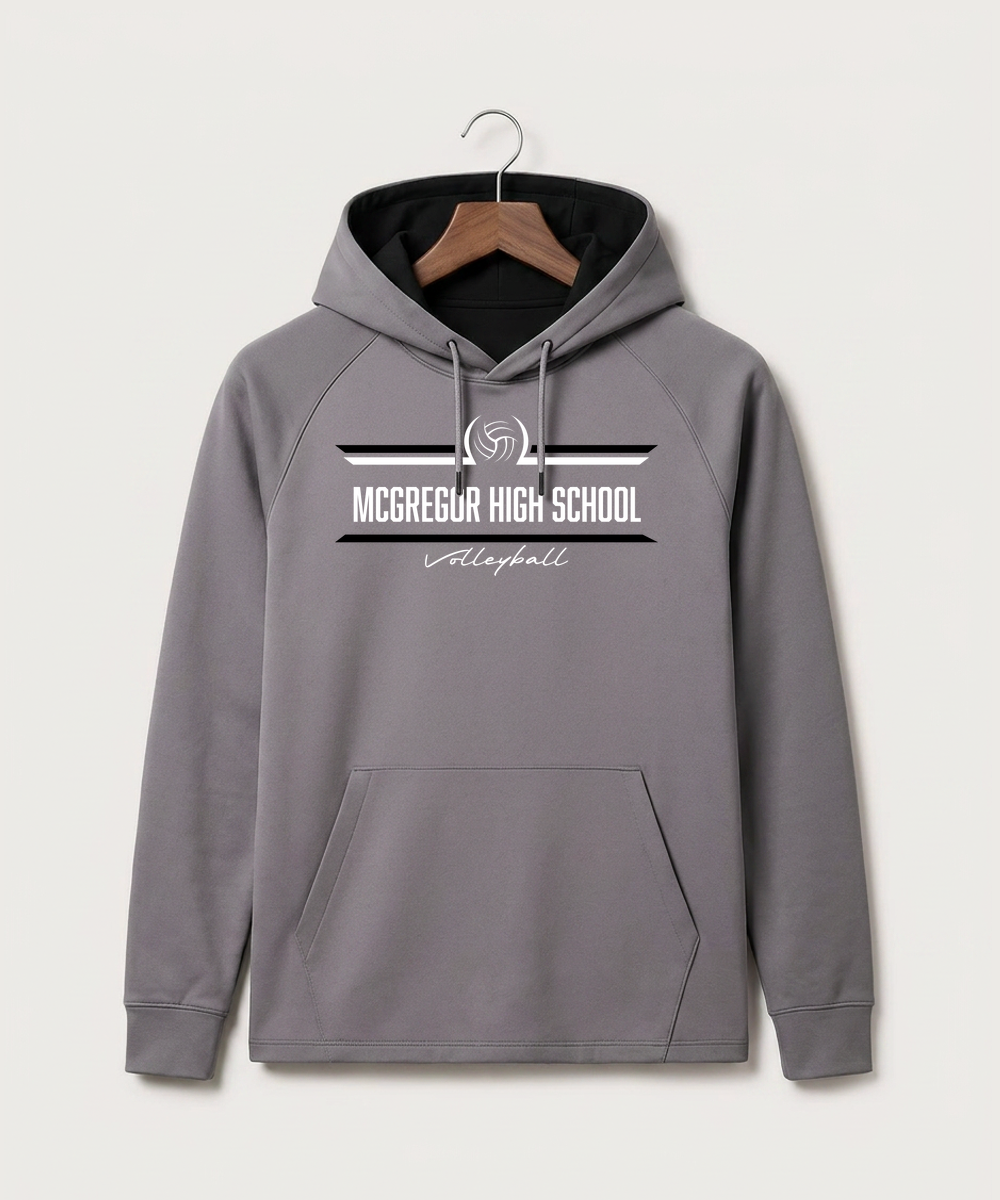 Mcgregor High School Volleyball (Girls) - Gray Hoodie - Full Front