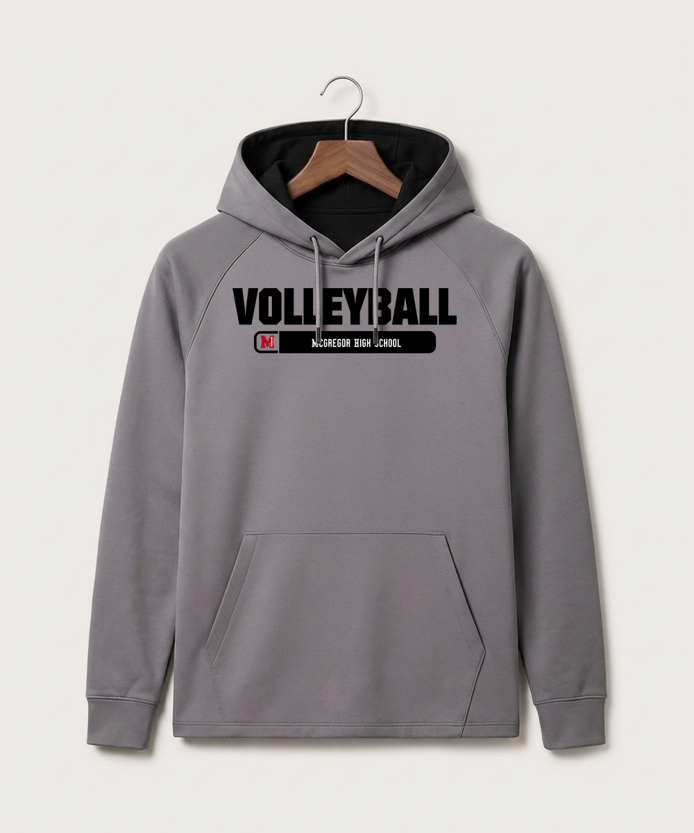 Mcgregor High School Volleyball (Girls) - Gray Hoodie - Full Front