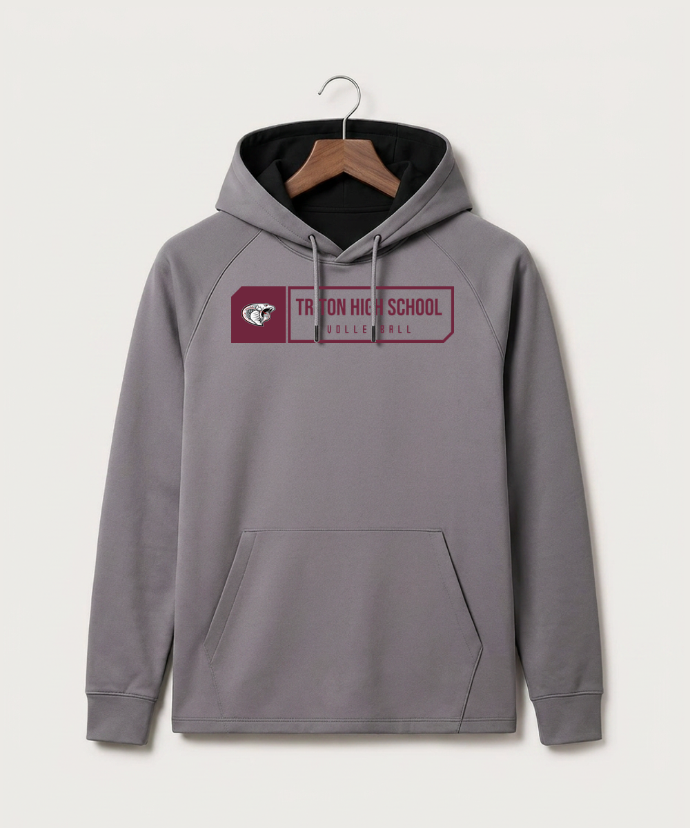 Triton High School Volleyball (Girls) - Gray Hoodie - Full Front
