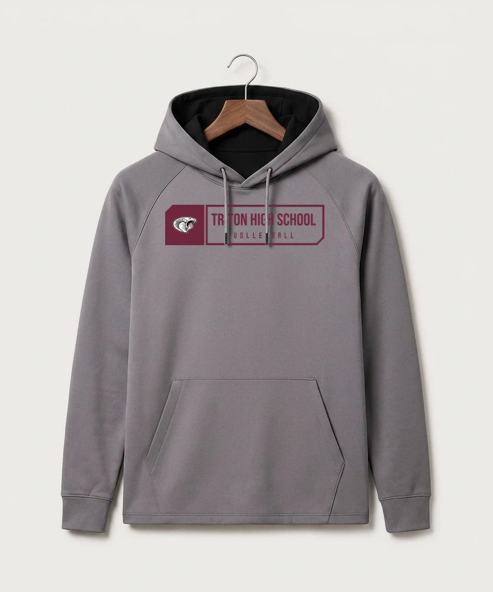 Triton High School Volleyball (Girls) - Gray Hoodie - Full Front