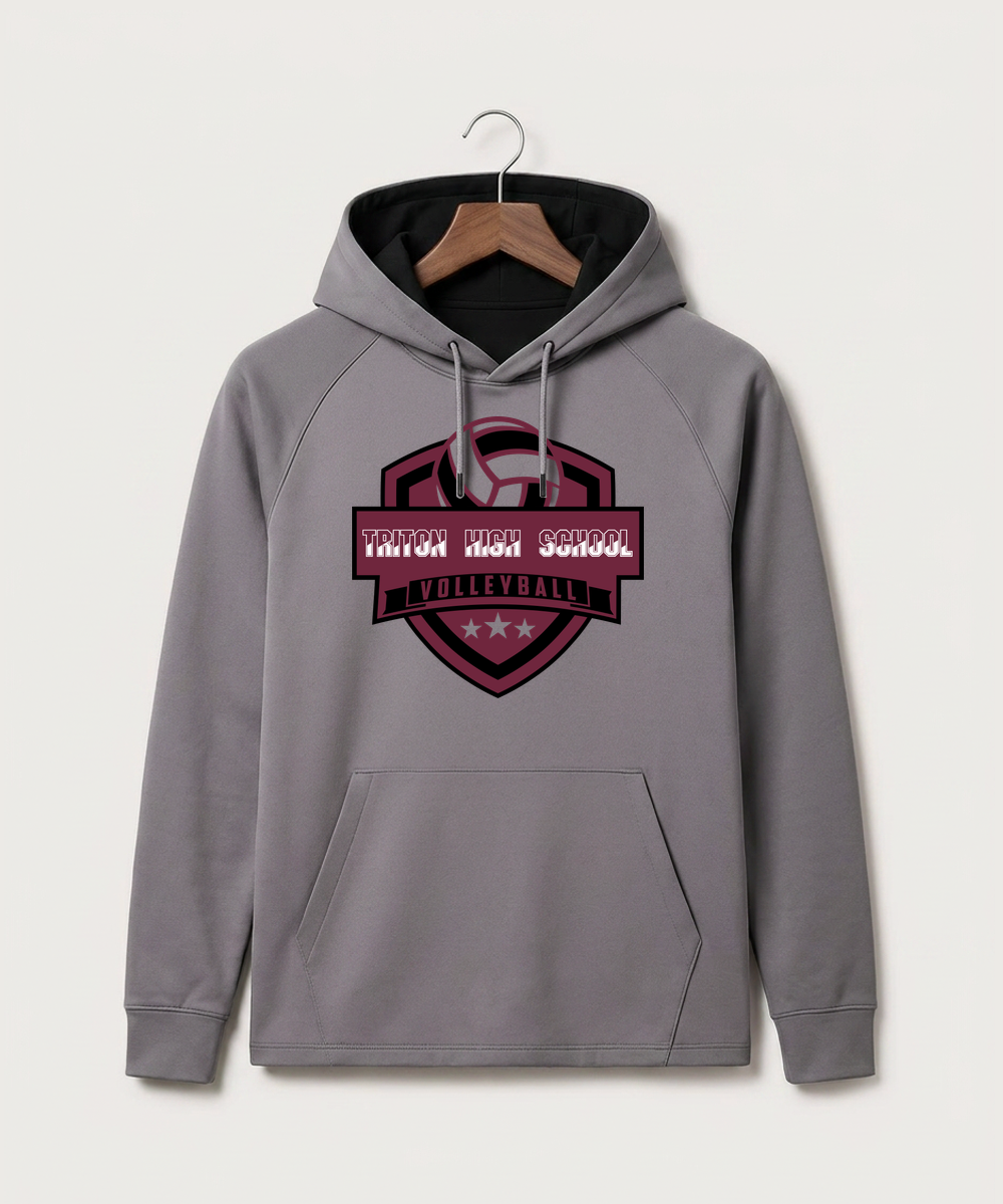 Triton High School Volleyball (Girls) - Gray Hoodie - Full Front