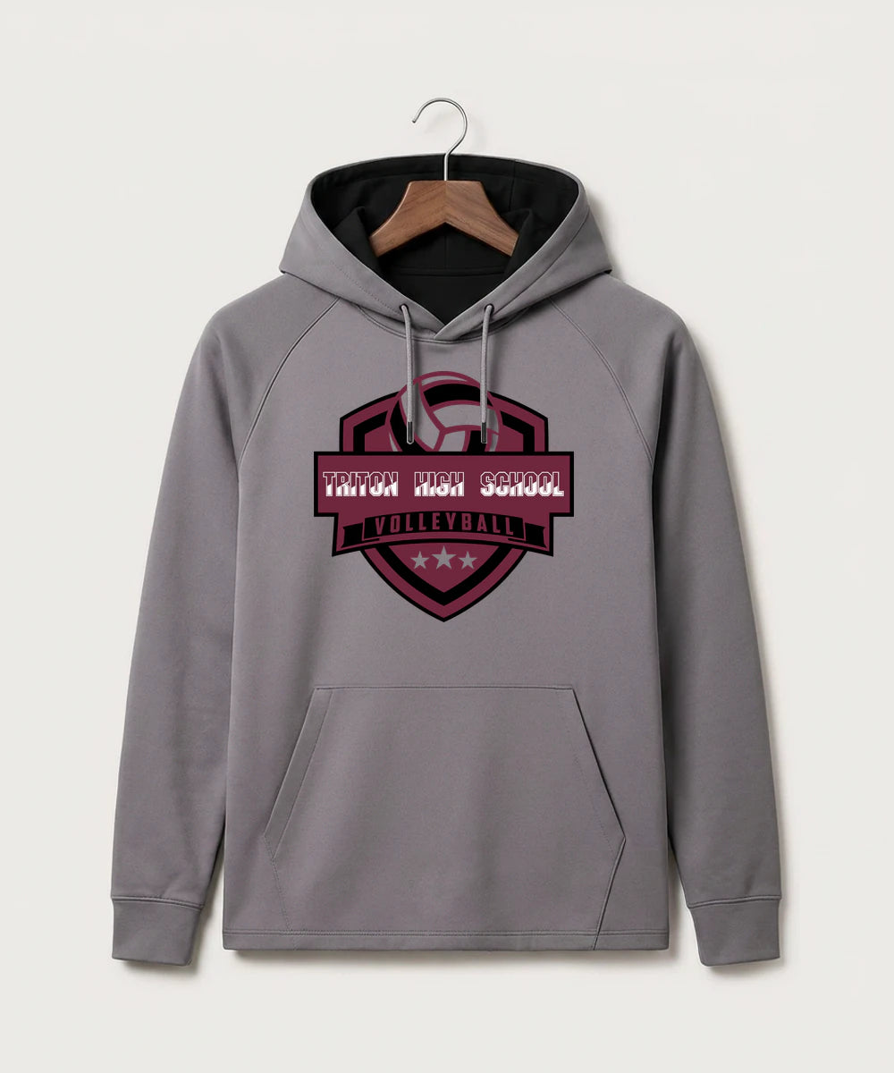 Triton High School Volleyball (Girls) - Gray Hoodie - Full Front