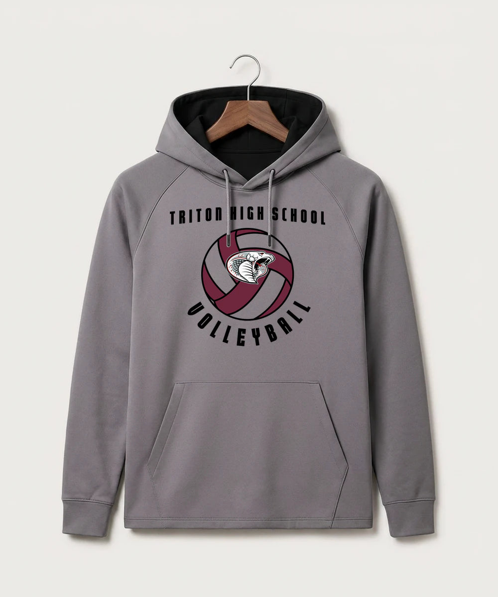 Triton High School Volleyball (Girls) - Gray Hoodie - Full Front