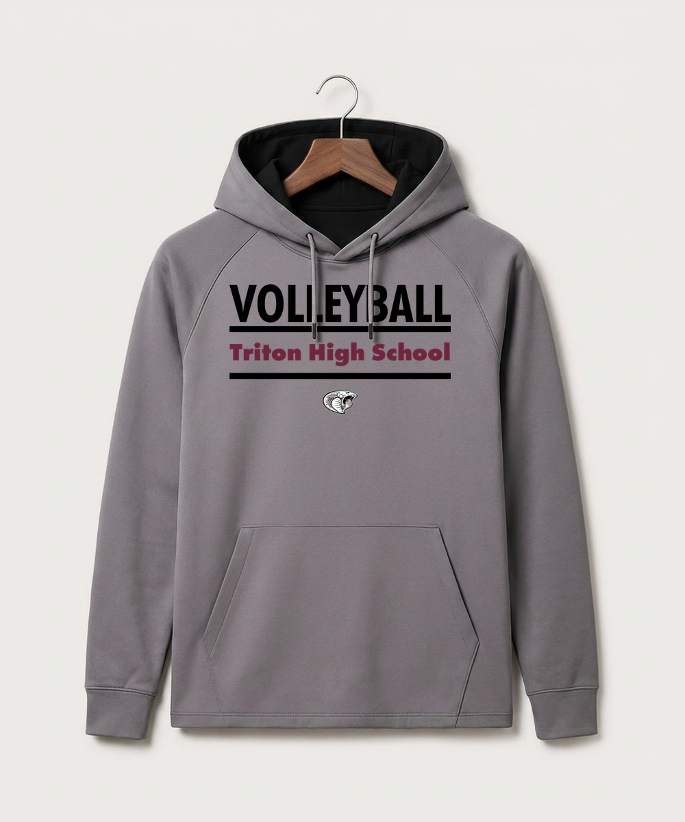 Triton High School Volleyball (Girls) - Gray Hoodie - Full Front