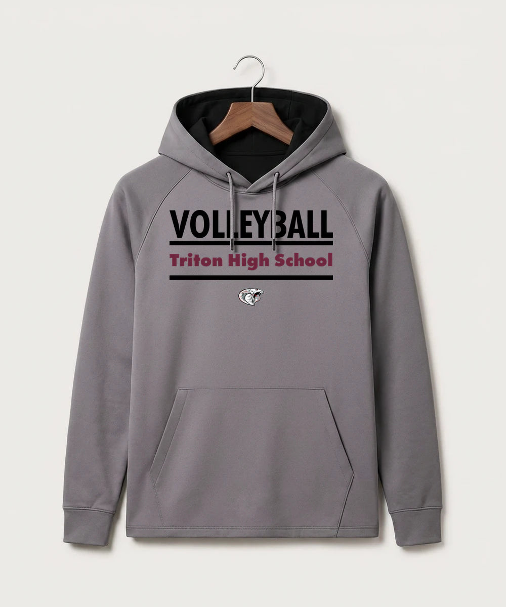 Triton High School Volleyball (Girls) - Gray Hoodie - Full Front