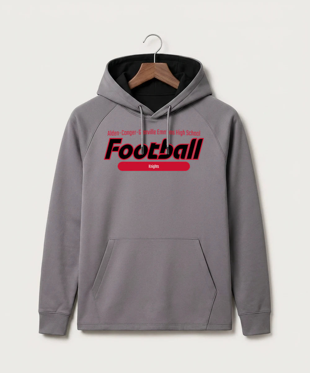 Alden-Conger-Glenville Emmons High School Football (Boys) - Gray Hoodie - Full Front