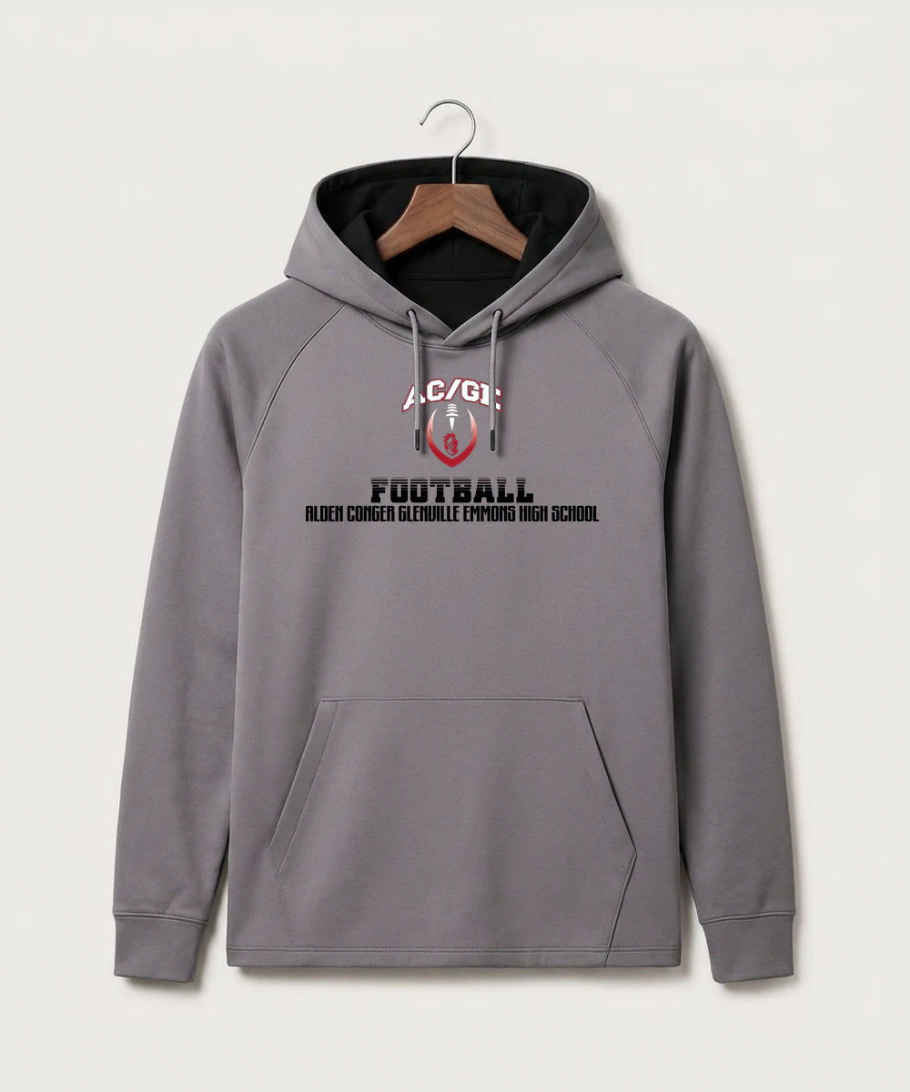 Alden-Conger-Glenville Emmons High School Football (Boys) - Gray Hoodie - Full Front