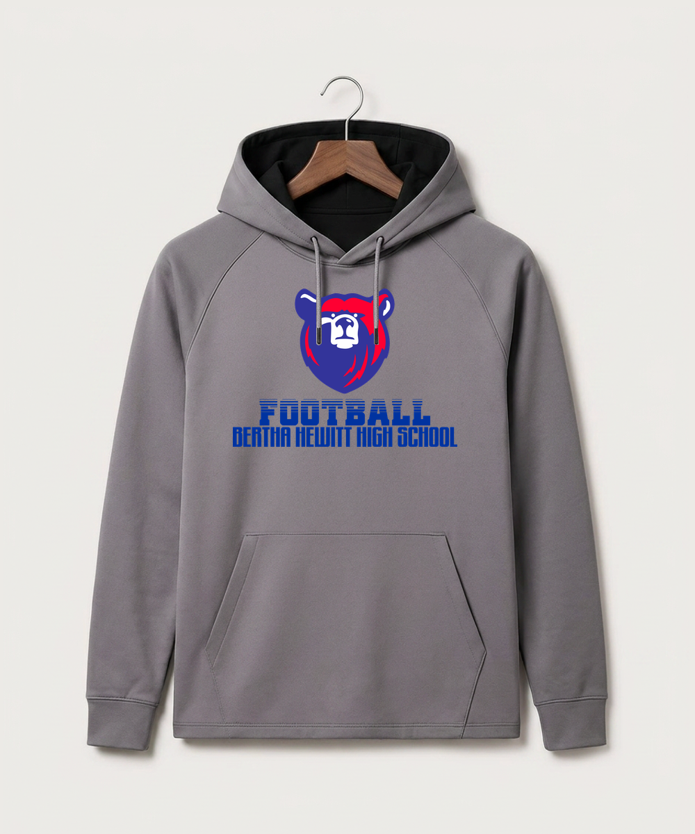 Bertha Hewitt High School Football (Boys) - Gray Hoodie - Full Front