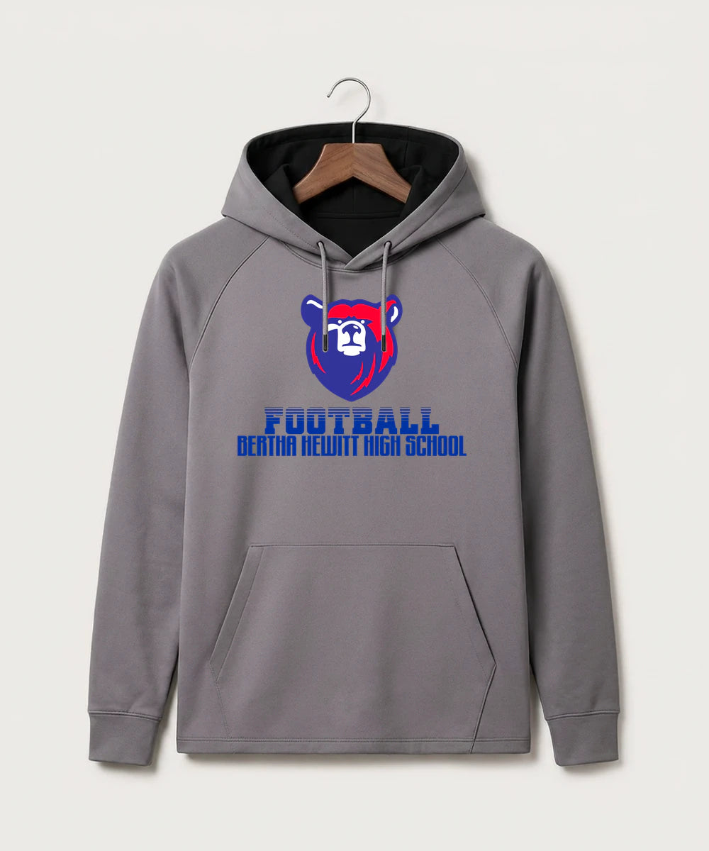 Bertha Hewitt High School Football (Boys) - Gray Hoodie - Full Front