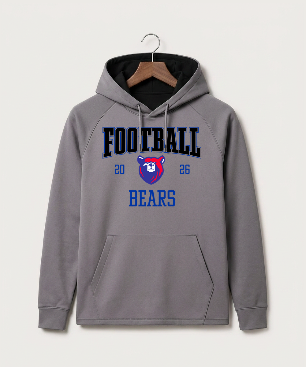 Bertha Hewitt High School Football (Boys) - Gray Hoodie - Full Front