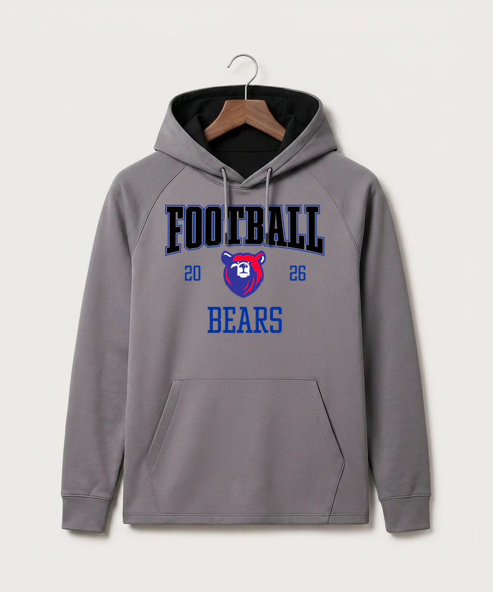 Bertha Hewitt High School Football (Boys) - Gray Hoodie - Full Front