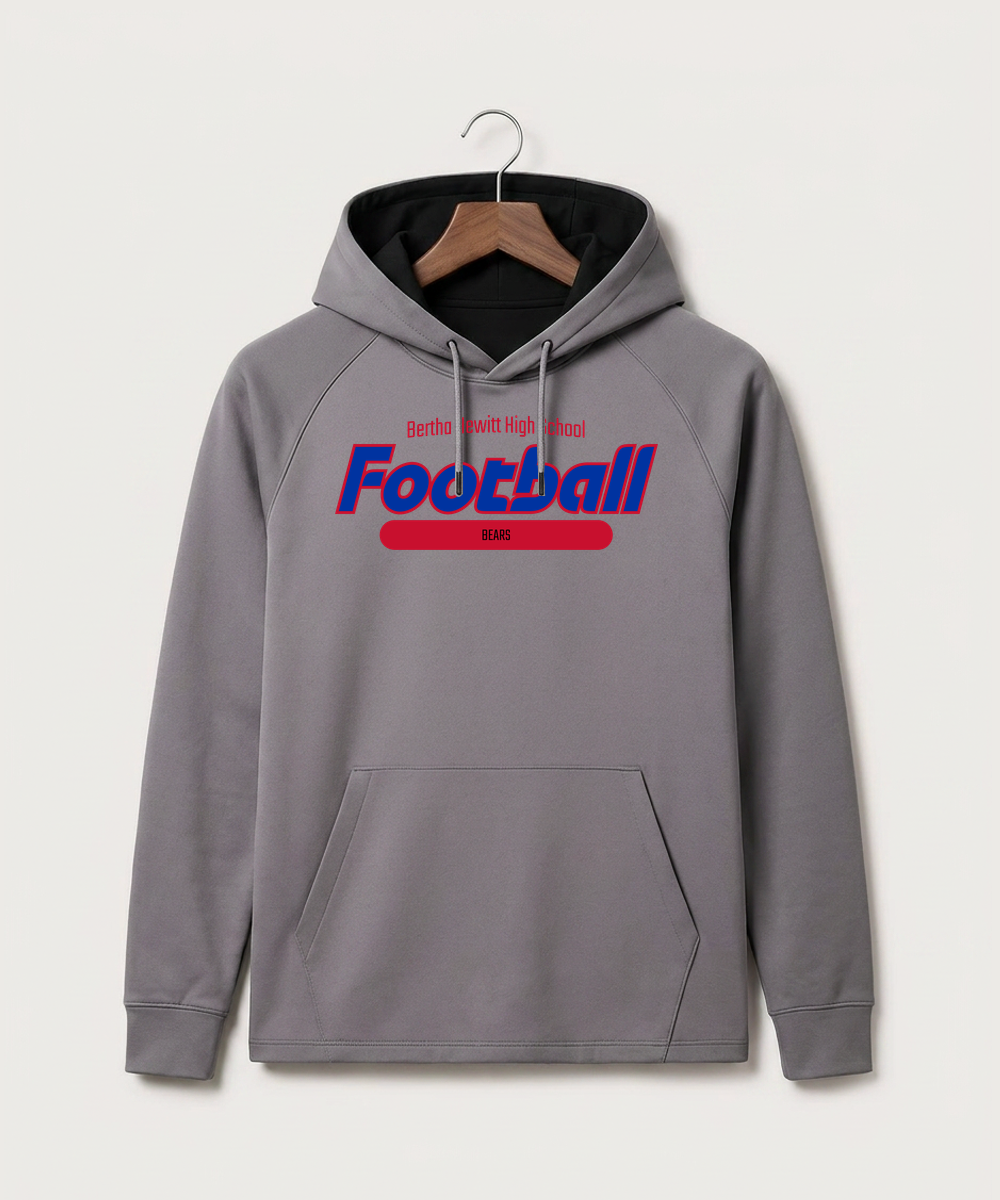 Bertha Hewitt High School Football (Boys) - Gray Hoodie - Full Front