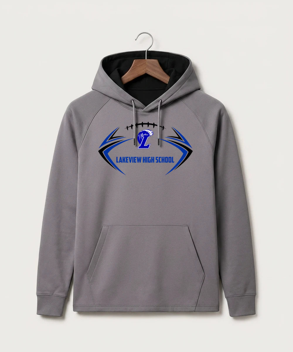 Lakeview High School Football (Boys) - Gray Hoodie - Full Front