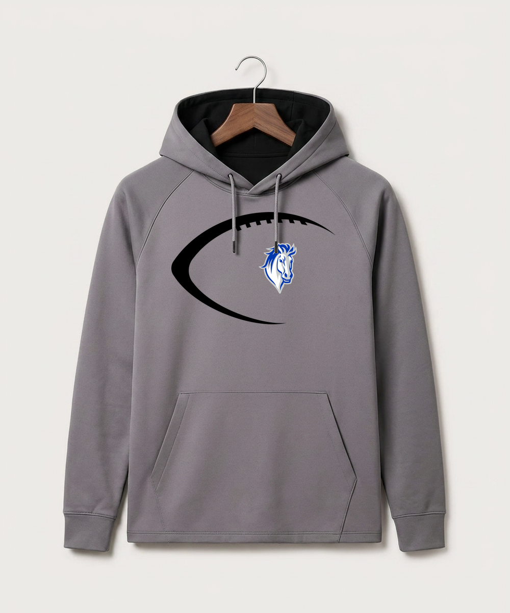 Mora High School Football (Boys) - Gray Hoodie - Full Front