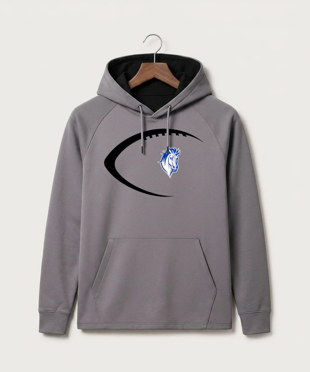 Mora High School Football (Boys) - Gray Hoodie - Full Front