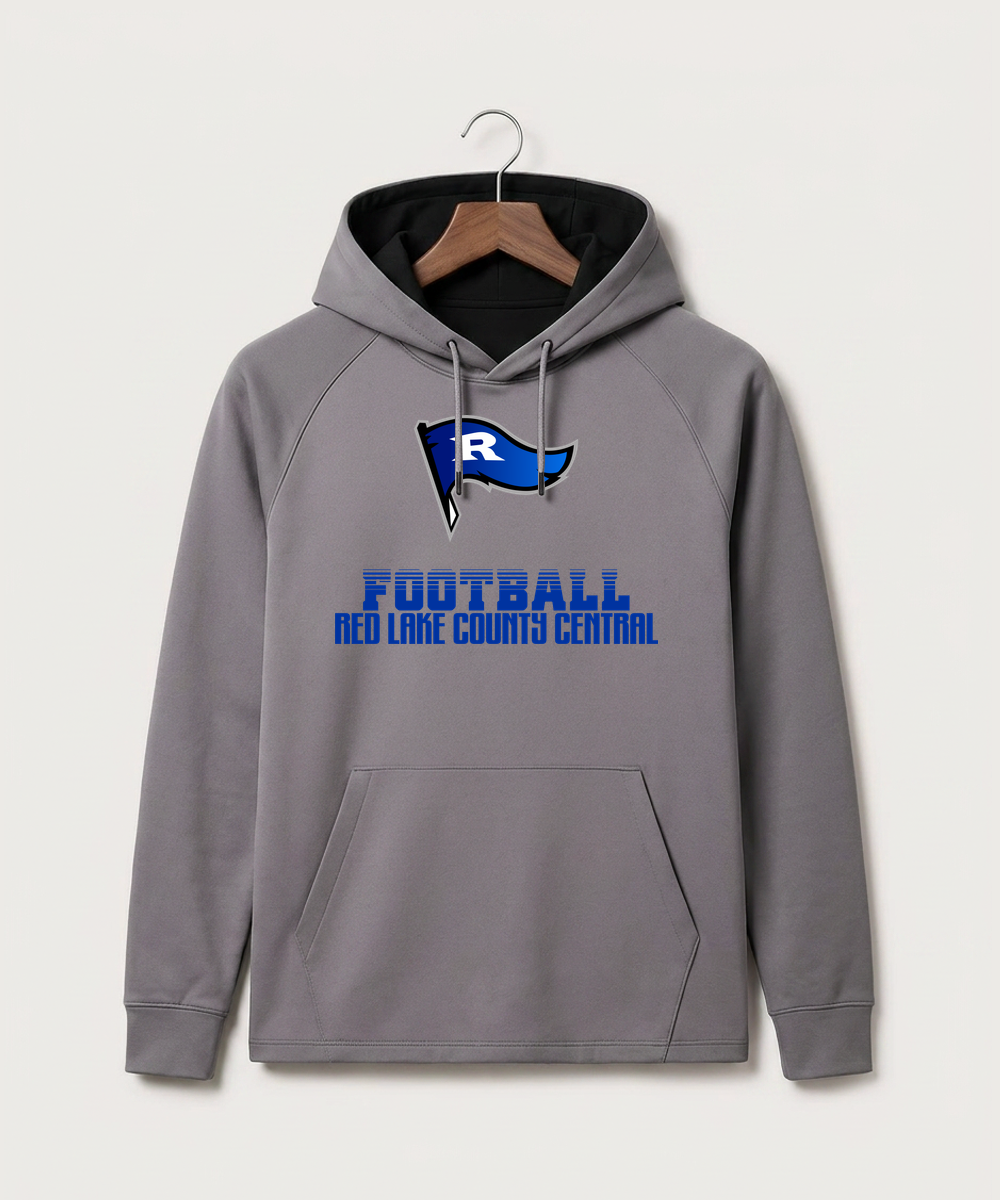 Red Lake County Central Football (Boys) - Gray Hoodie - Full Front