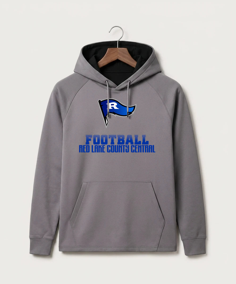 Red Lake County Central Football (Boys) - Gray Hoodie - Full Front