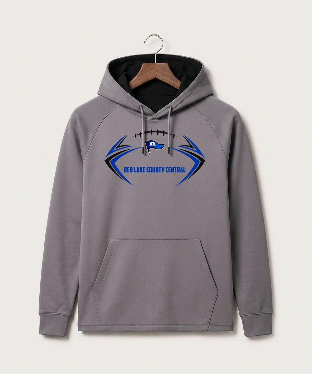 Red Lake County Central Football (Boys) - Gray Hoodie - Full Front