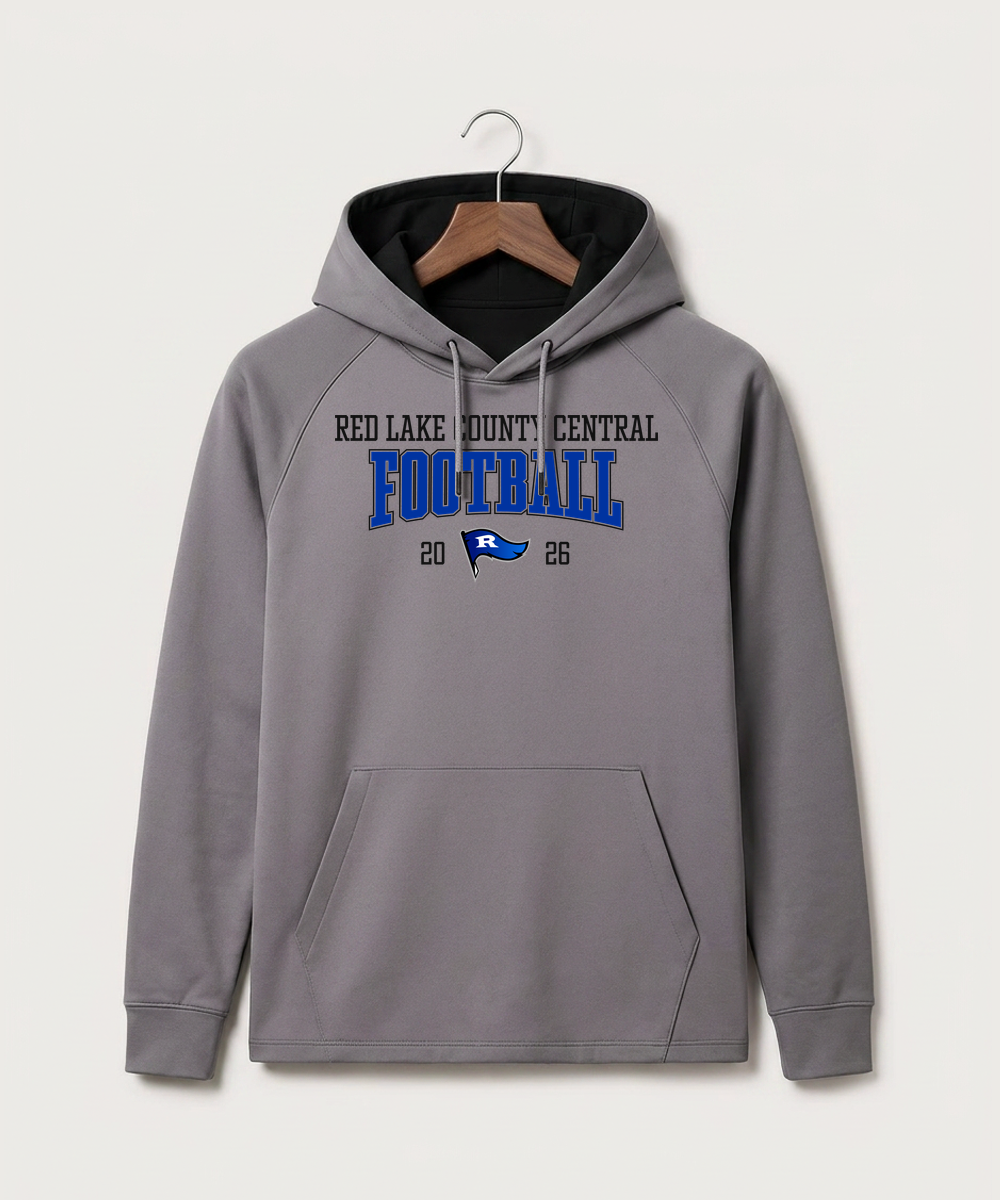 Red Lake County Central Football (Boys) - Gray Hoodie - Full Front